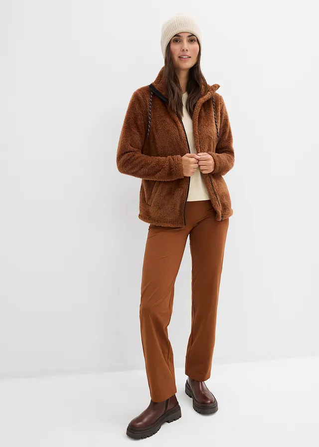 Veste en polaire peluche, Couleur: brique