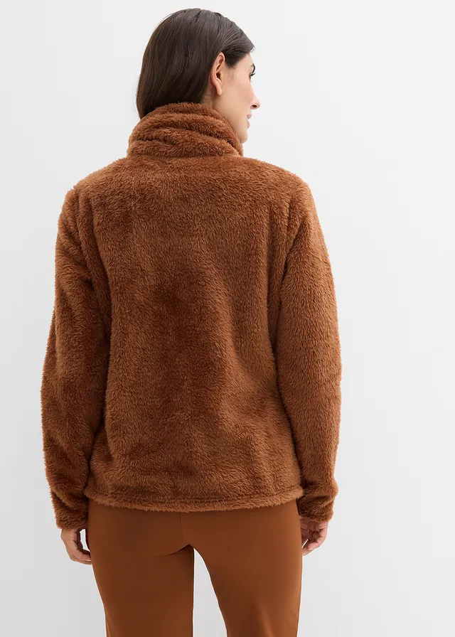 Veste en polaire peluche, Couleur: brique