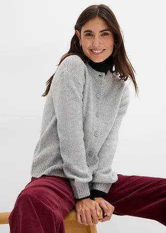 Pletený kabátek • světle šedý melír • bonprix obchod