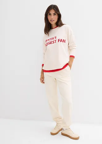 Sweatpants van katoen, Kleur: ecru