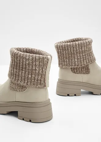 Chelsea boots met gebreid inzetstuk • beige • bonprix online shop
