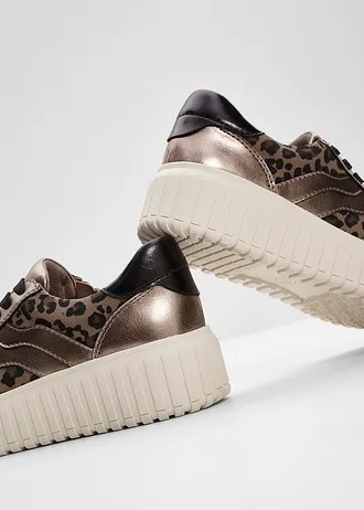 Sneakers à plateforme Jana • champagne léopard • Boutique bonprix