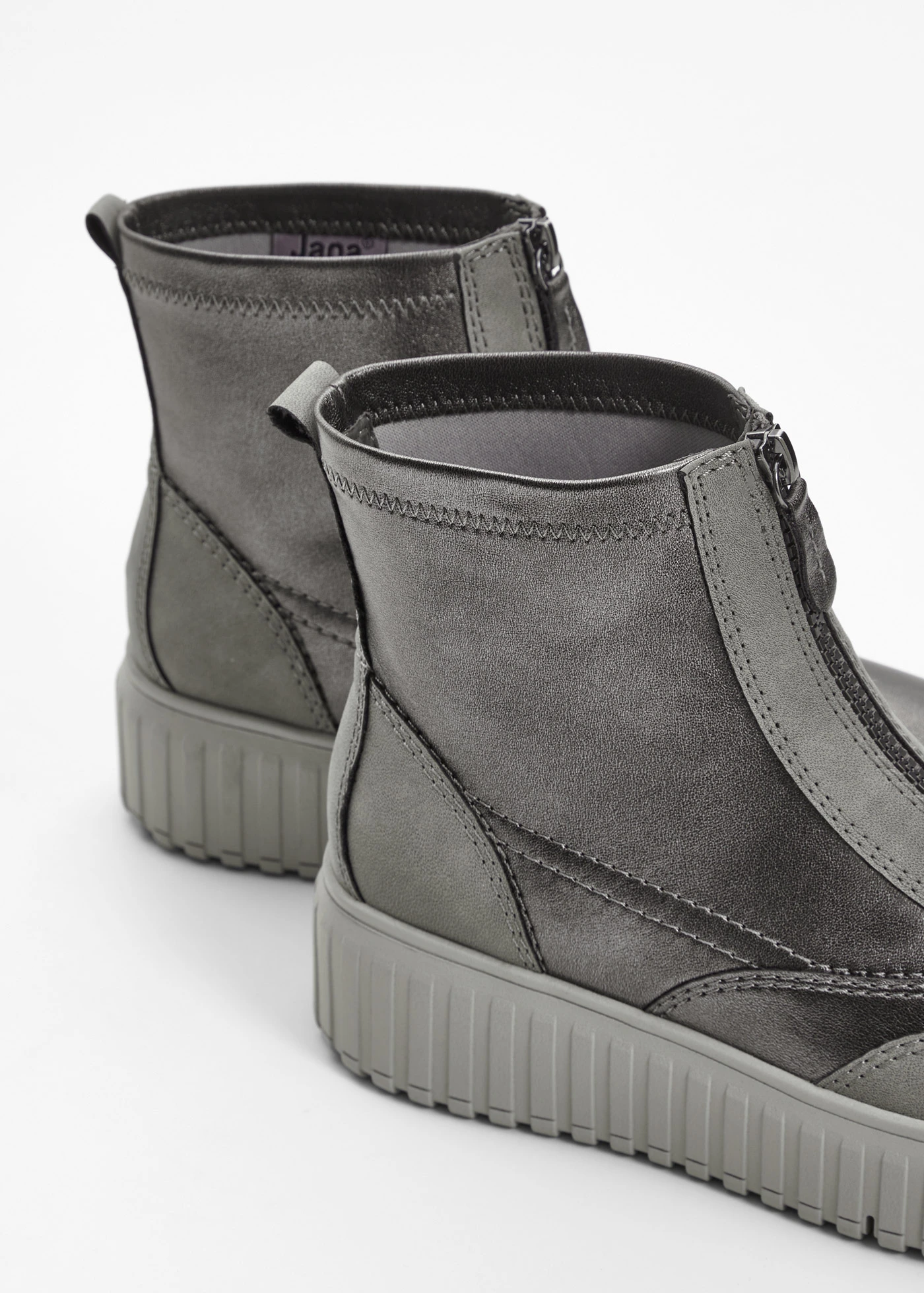 Kotníková obuv na platformě Jana • šedá metalická • bonprix obchod