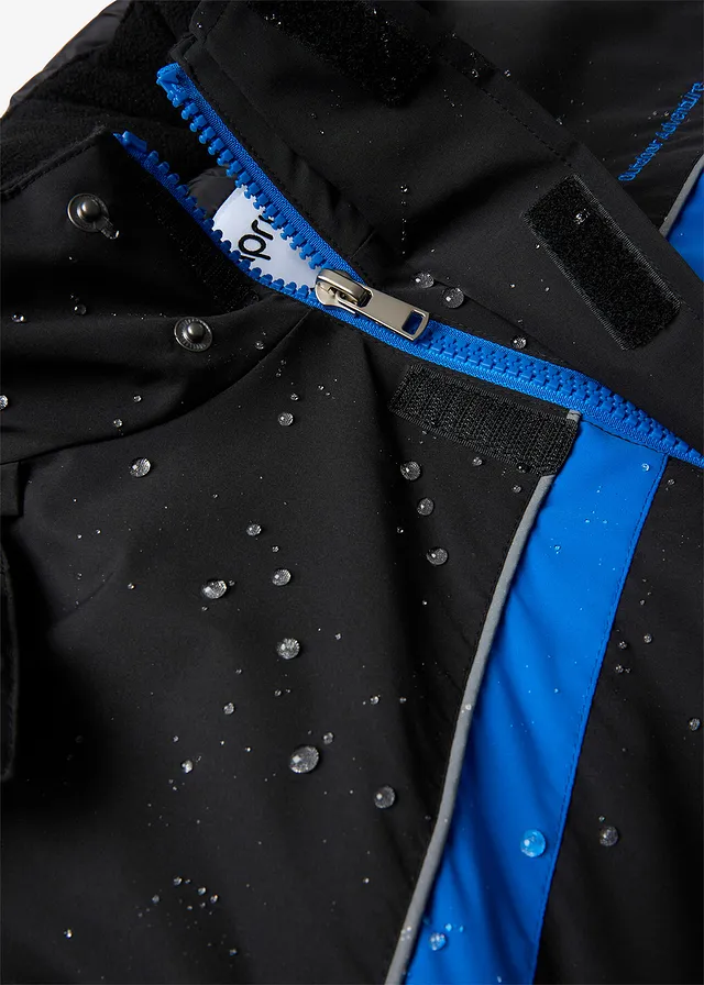 Parka imperméable en matière technique à capuche amovible • noir - bleu azur • product-page.page-title-suffix