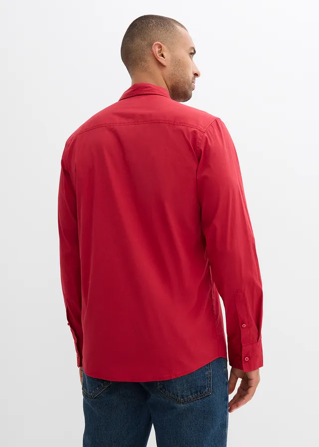 Chemise habillée extensible, slim • rouge piment • product-page.page-title-suffix