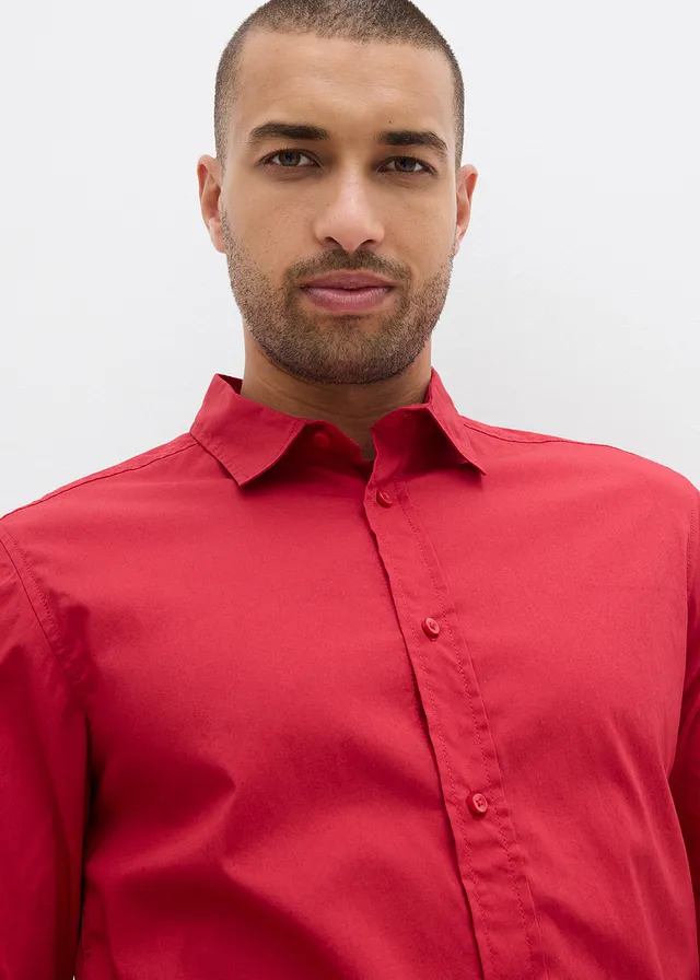 Chemise habillée extensible, slim • rouge piment • product-page.page-title-suffix
