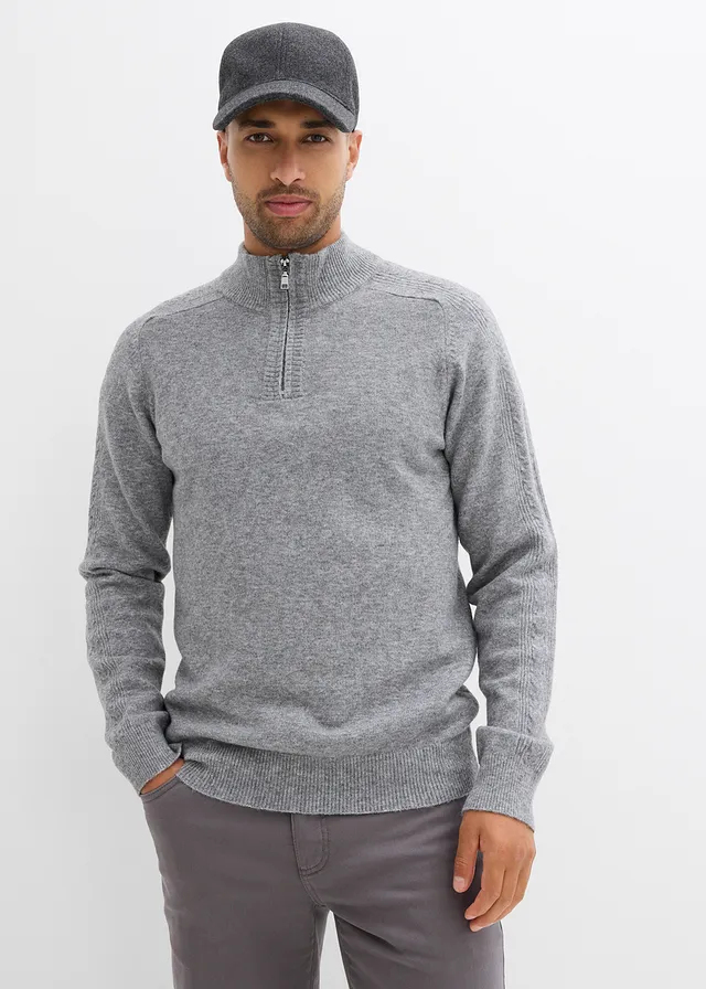 Pull camionneur en fine maille • gris chiné • product-page.page-title-suffix
