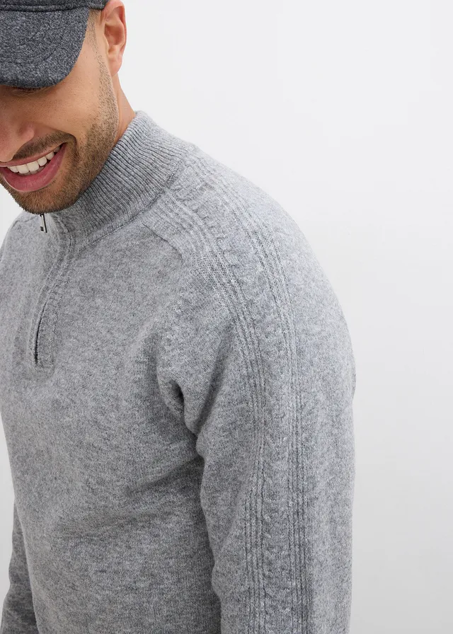 Pull camionneur en fine maille • gris chiné • product-page.page-title-suffix