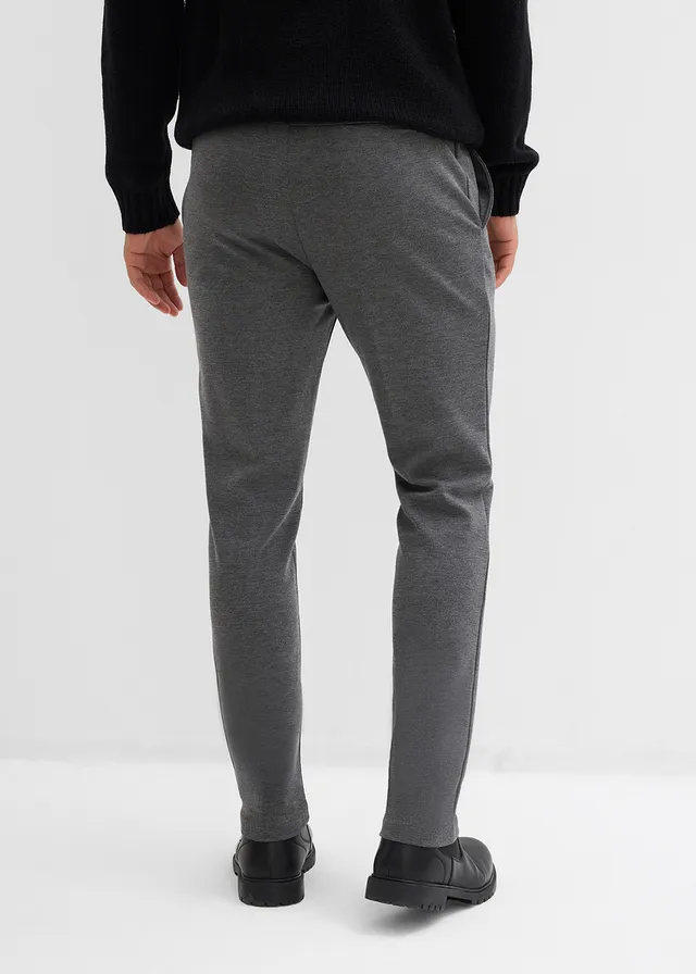 Elegante super stretch broek met comfortband, slim fit • grijs gemêleerd • bonprix online shop
