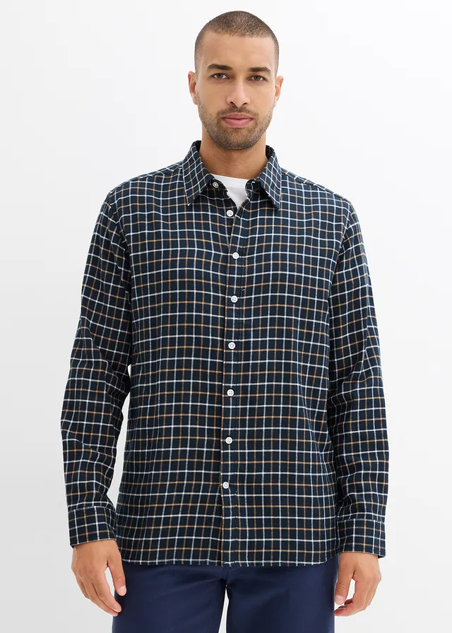 Chemise en flanelle 100% coton • anthracite foncé carreaux • product-page.page-title-suffix