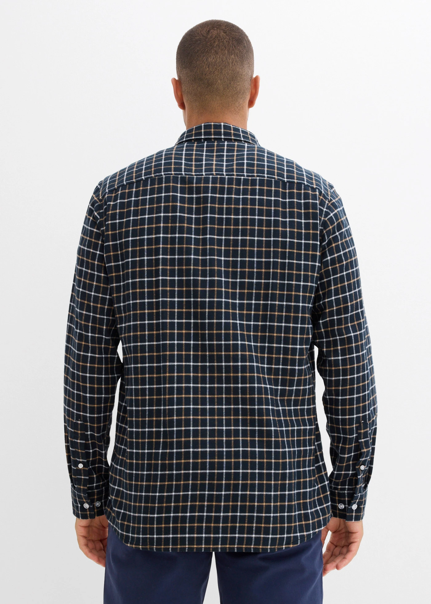 Flanelová košile z čisté bavlny, dlouhý rukáv • tmavě antracitová kostka • bonprix obchod