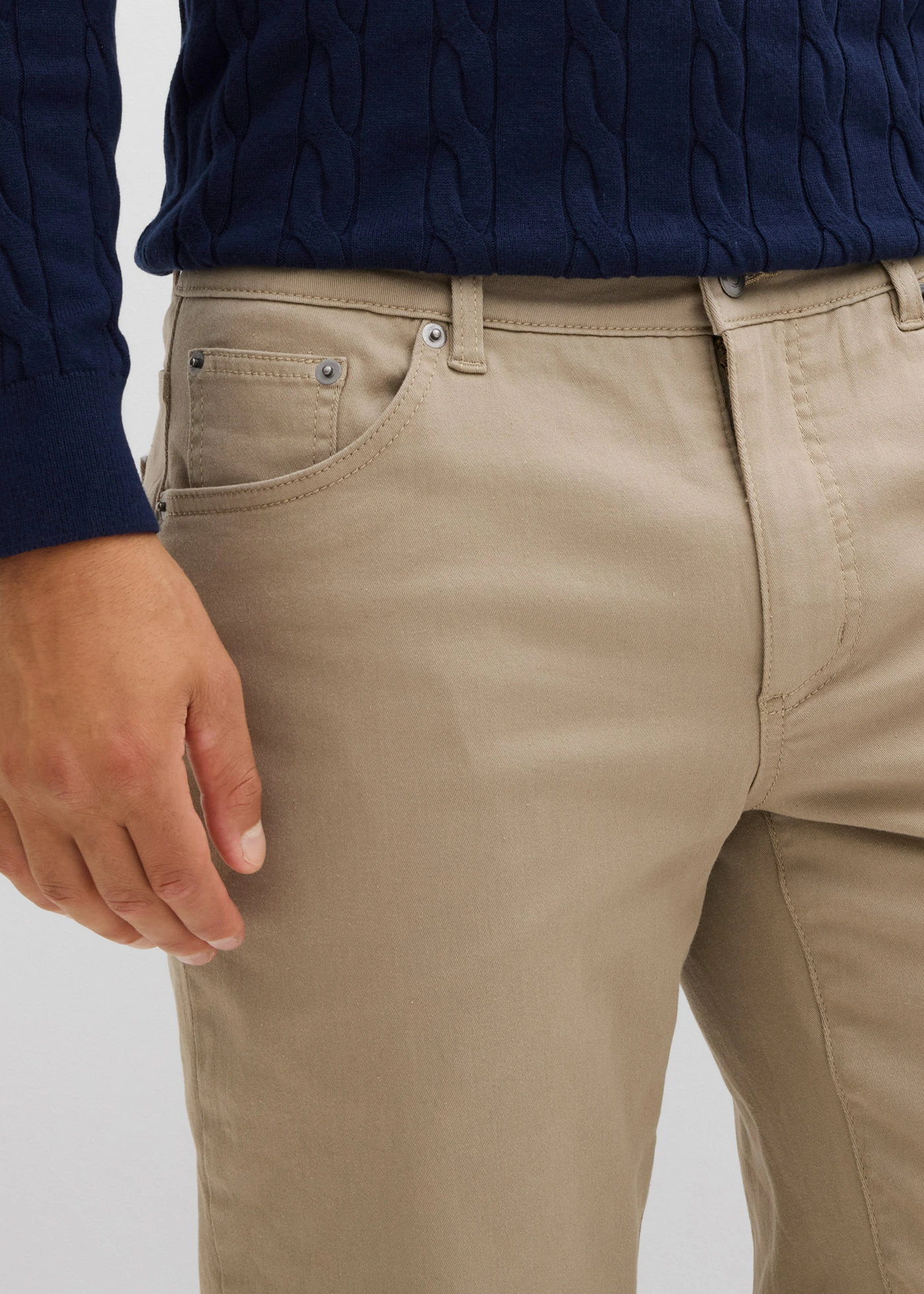 Regular fit stretch thermobroek, straight • new kaki • bonprix online shop