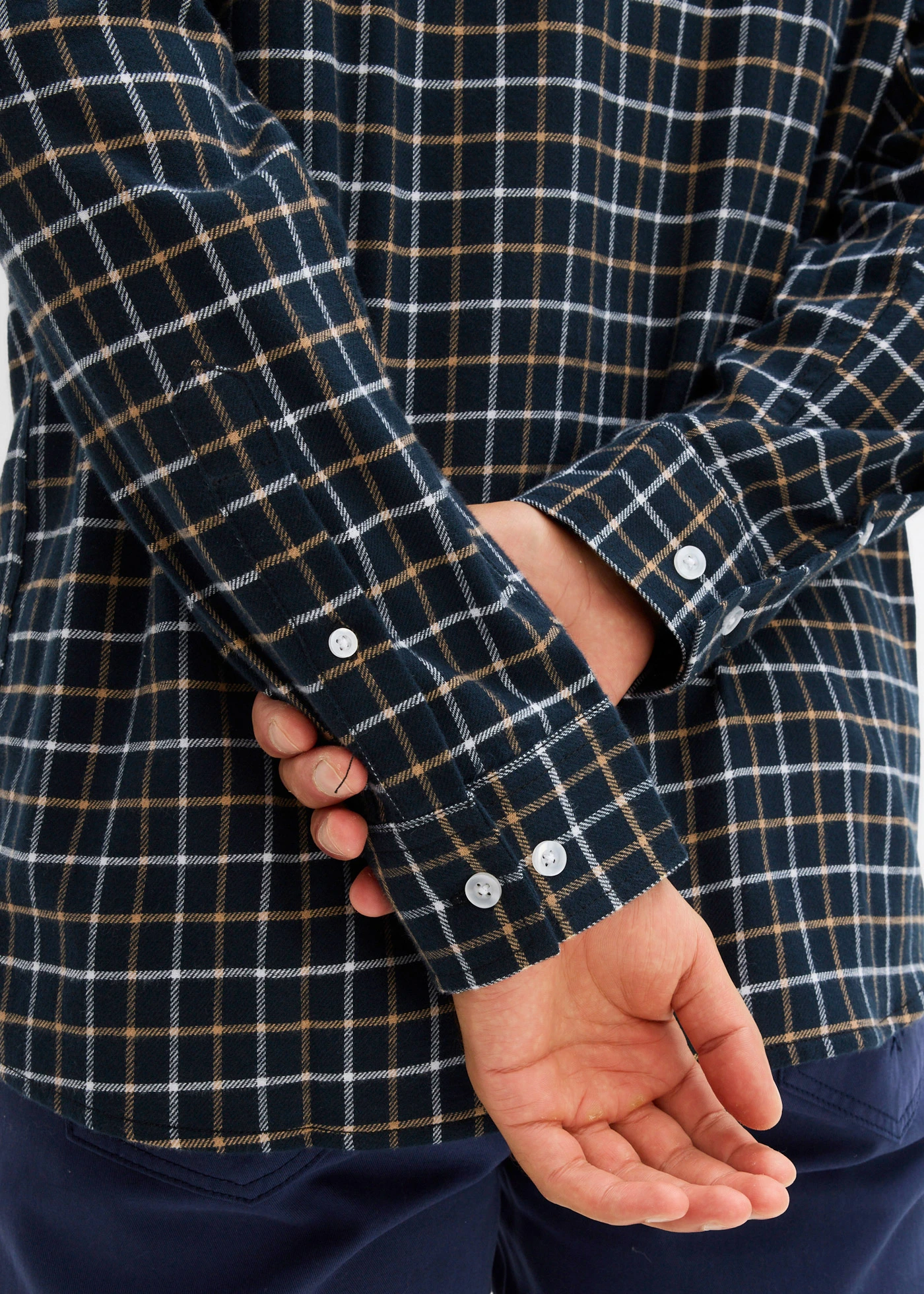 Flanelová košile z čisté bavlny, dlouhý rukáv • tmavě antracitová kostka • bonprix obchod