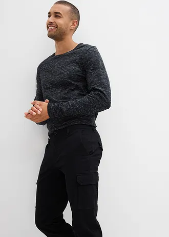 Strečově cargo termokalhoty Regular Fit, Straight • černá • bonprix obchod