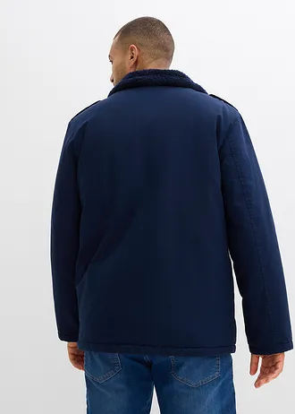 Winterjas van katoen met teddy voering, Kleur: donkerblauw