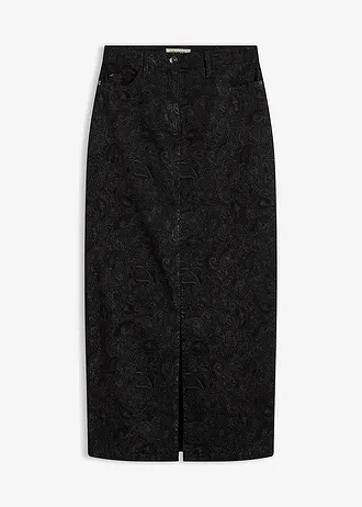 Jupe midi en coton extensible