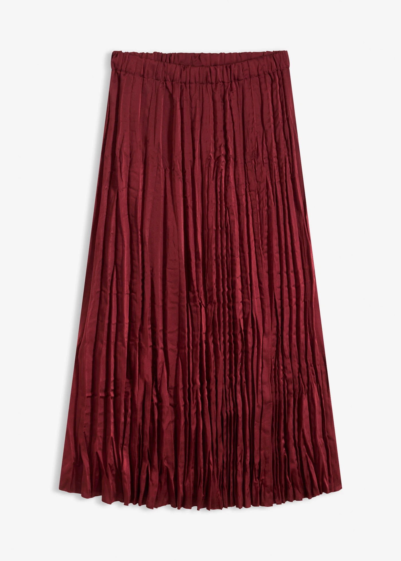 Jupe longue en satin froissé • rouge rubis • Boutique bonprix