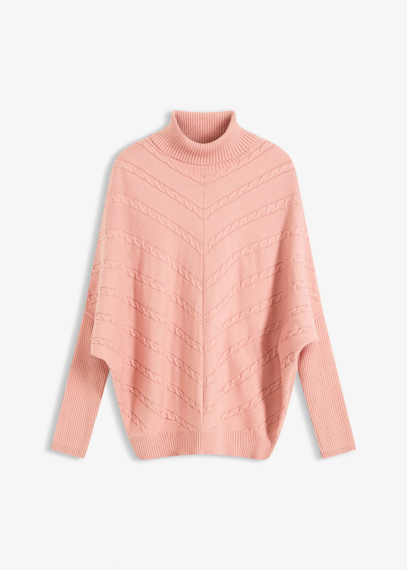 Garbó nyakú pulóver • vintage rózsaszín • bonprix áruház