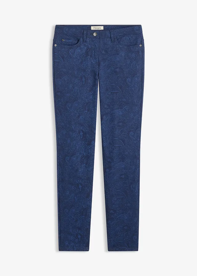 Pantaloni twill cu print elegant