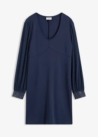 Jersey jurk, Kleur: donkerblauw