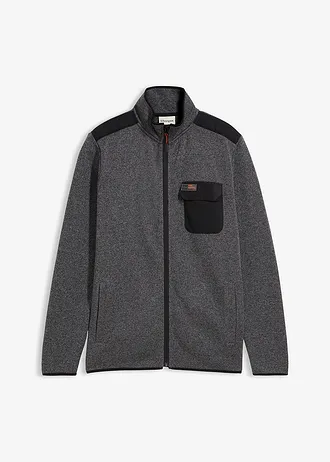 Gebreid fleece vest met praktische zakken en sportieve details