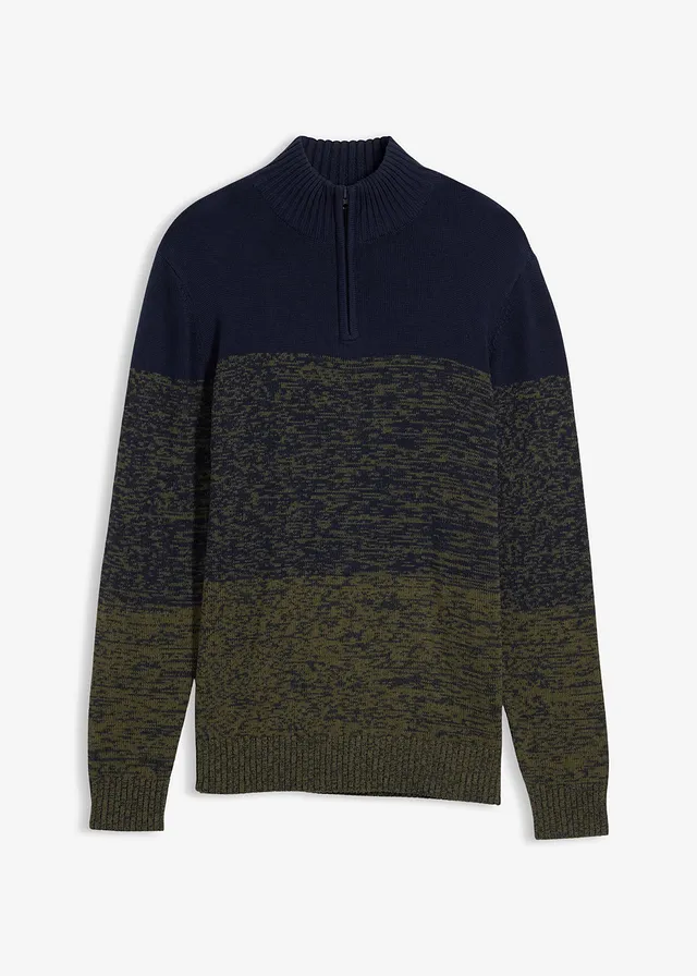 Pulover în stil troyer din tricot cu ochiuri mari, din amestec moale de bumbac