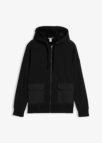 Sweat zippé à capuche et doublure peluche