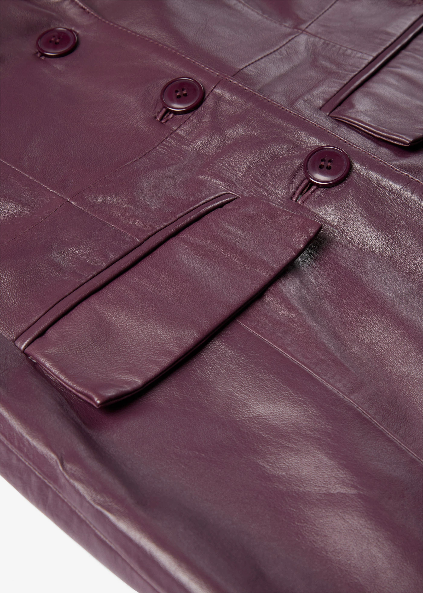 Manteau court en cuir nappa d’agneau • bordeaux • Boutique bonprix