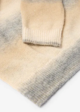 Pull en laine mélangée avec fil lurex • beige naturel-gris chiné imprimé • Boutique bonprix