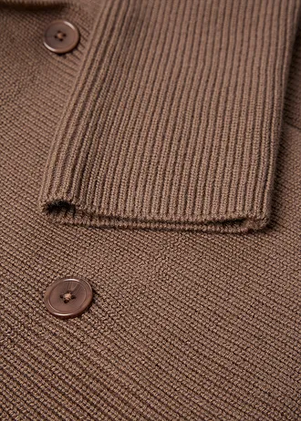 Svetr na zapínání s podílem vlny • hliněná hnědá • bonprix obchod