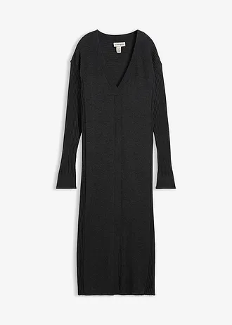 Robe pull en laine mérinos, Couleur: anthracite chiné