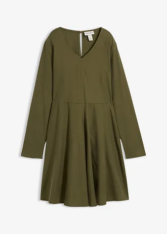 Robe légère en flanelle 100% coton • olive foncé • Boutique bonprix