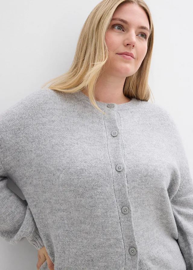 Gilet en maille • gris clair chiné plus size • product-page.page-title-suffix