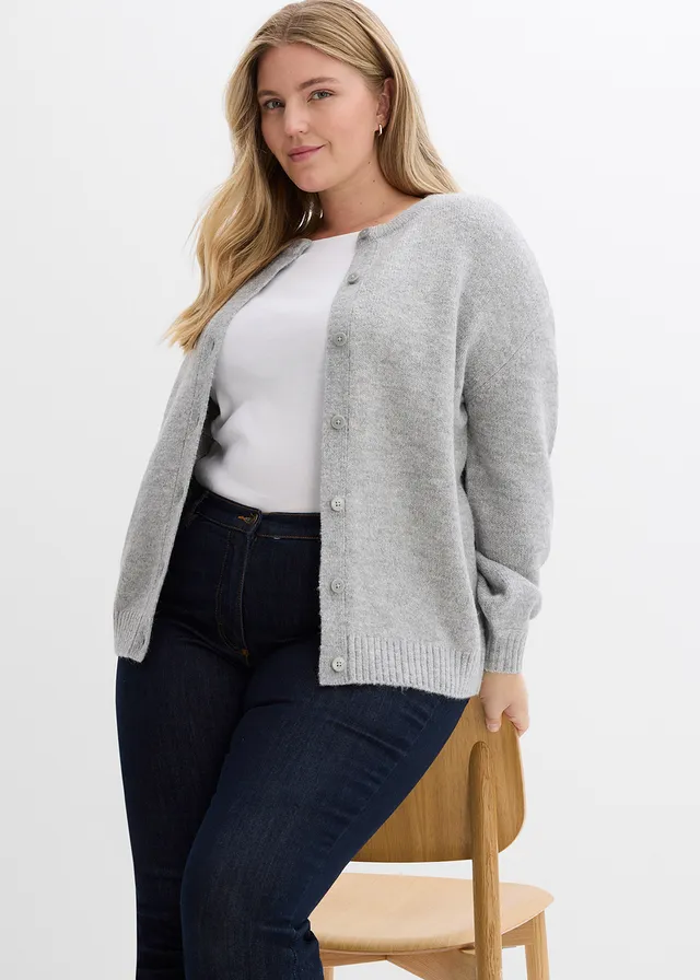 Gilet en maille • gris clair chiné plus size • product-page.page-title-suffix