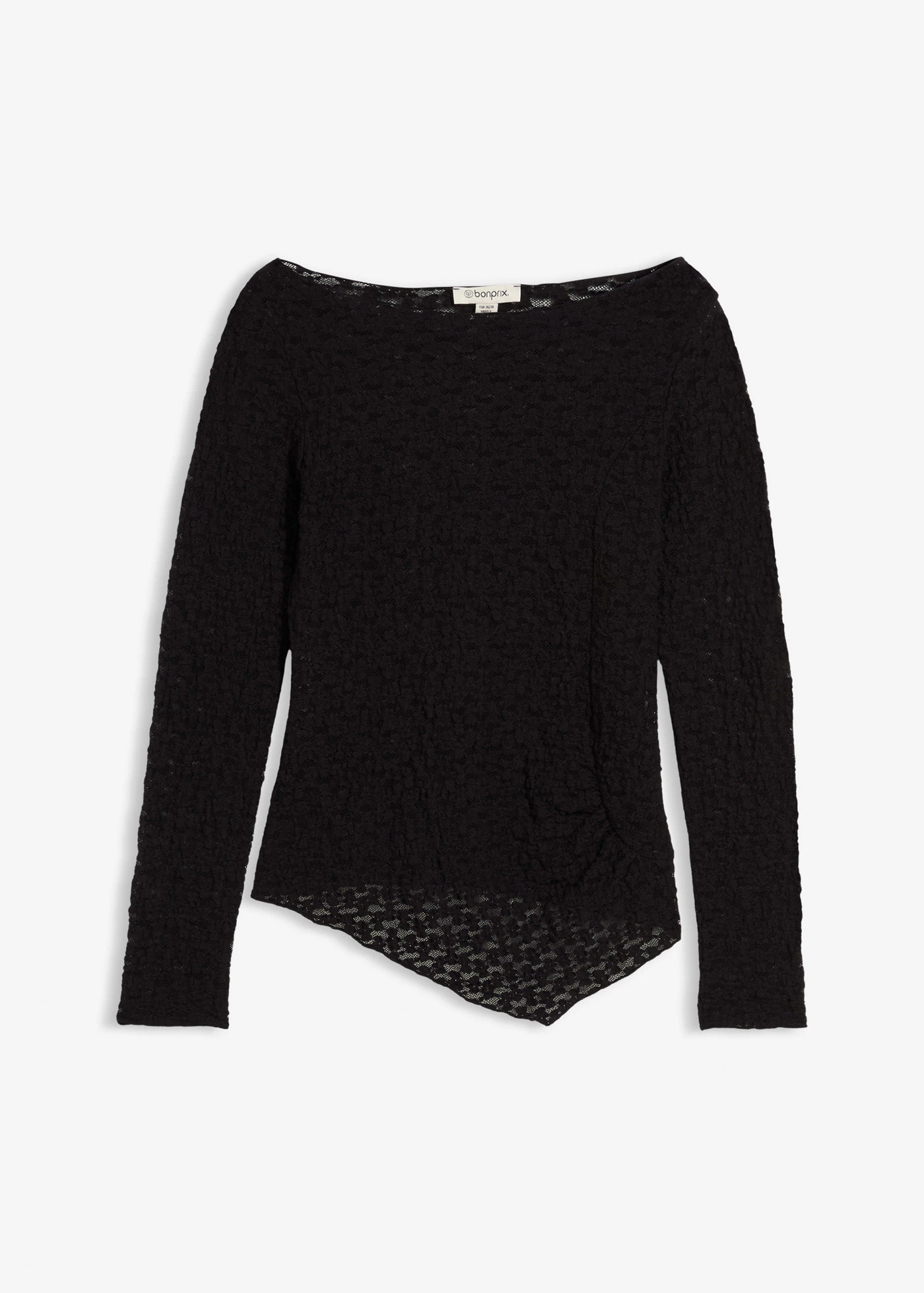 Tričko s dlouhým rukávem, z krajky • černá • bonprix obchod