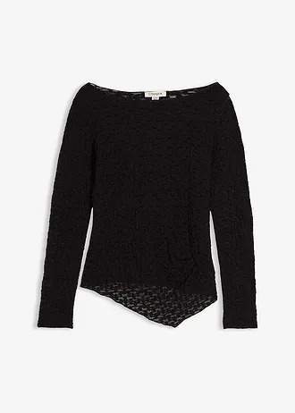 Koronkowa bluzka z długim rękawem