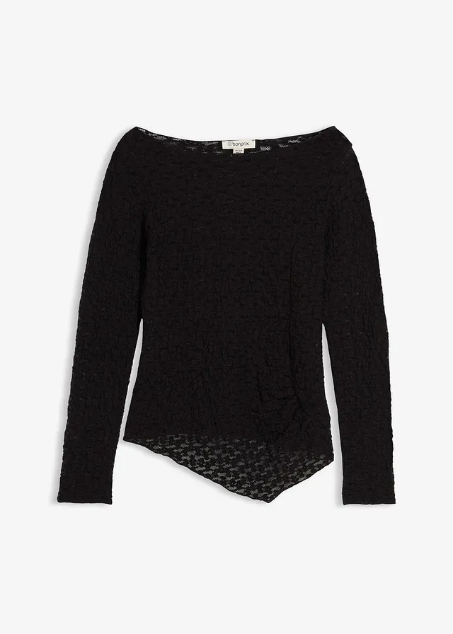 T-shirt manches longues en dentelle
