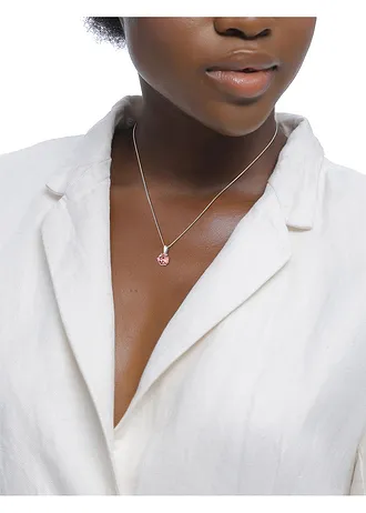 Elli ketting & oorringen van 925 sterling zilver (3-dlg. sieradenset), Kleur: zilver-roze