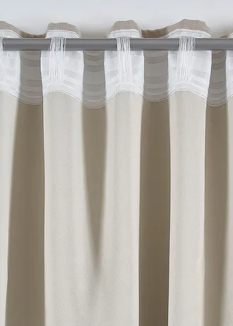 Verduisterend gordijn met structuur front, dubbellaags (1 stuk) • beige • bonprix online shop