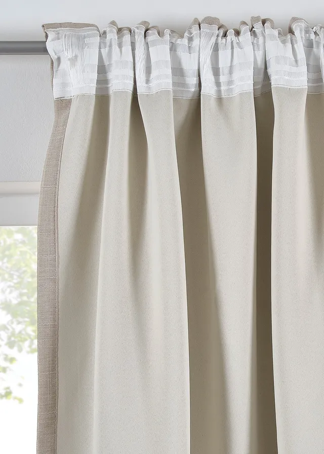 Verduisterend gordijn met structuur front, dubbellaags (1 stuk) • beige • product-page.page-title-suffix
