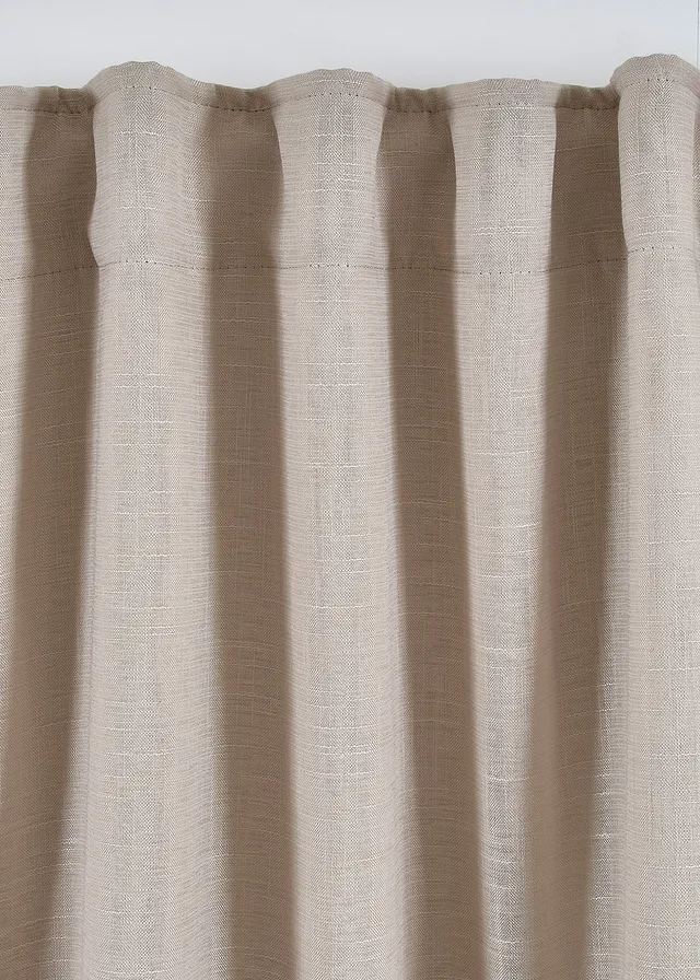 Verduisterend gordijn met structuur front, dubbellaags (1 stuk), Kleur: beige