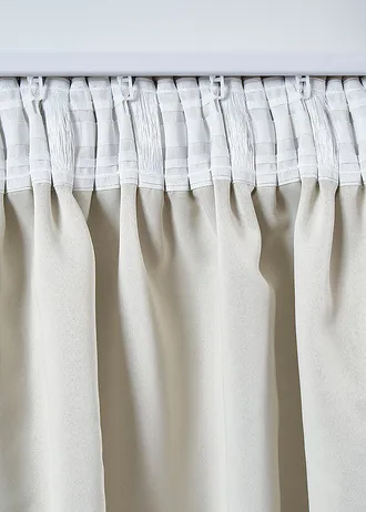 Verduisterend gordijn met structuur front, dubbellaags (1 stuk) • beige • bonprix online shop