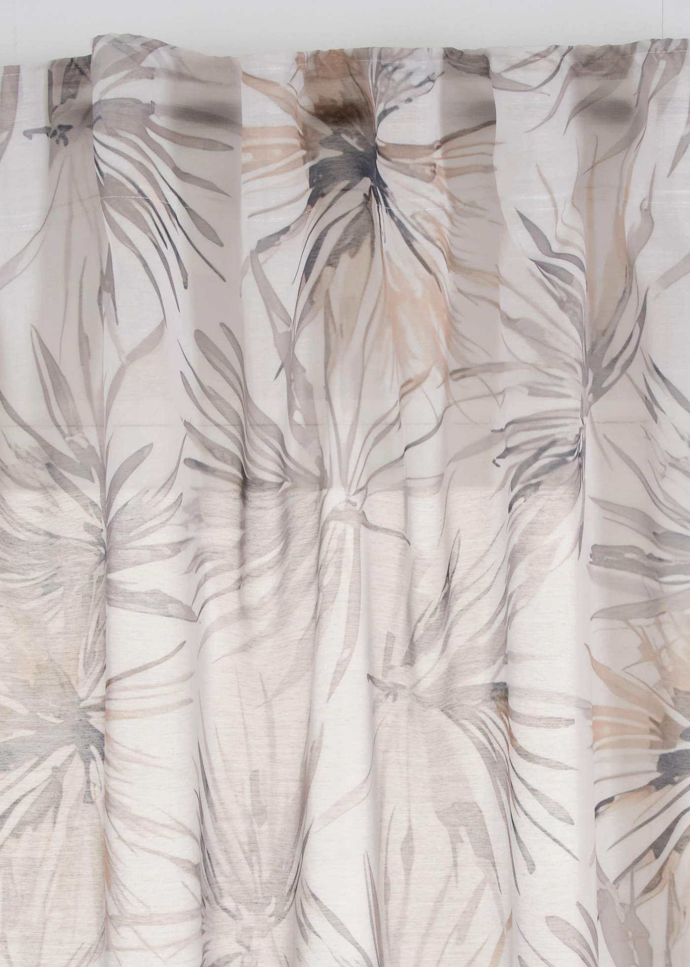 Transparant gordijn met print (1 stuk) • crème-bruin • bonprix online shop