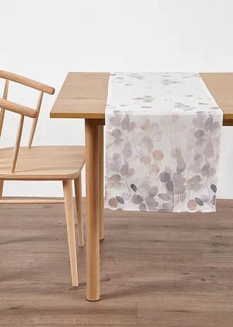 Gedessineerde tafelloper, waterafstotend • wit-grijs • bonprix online shop