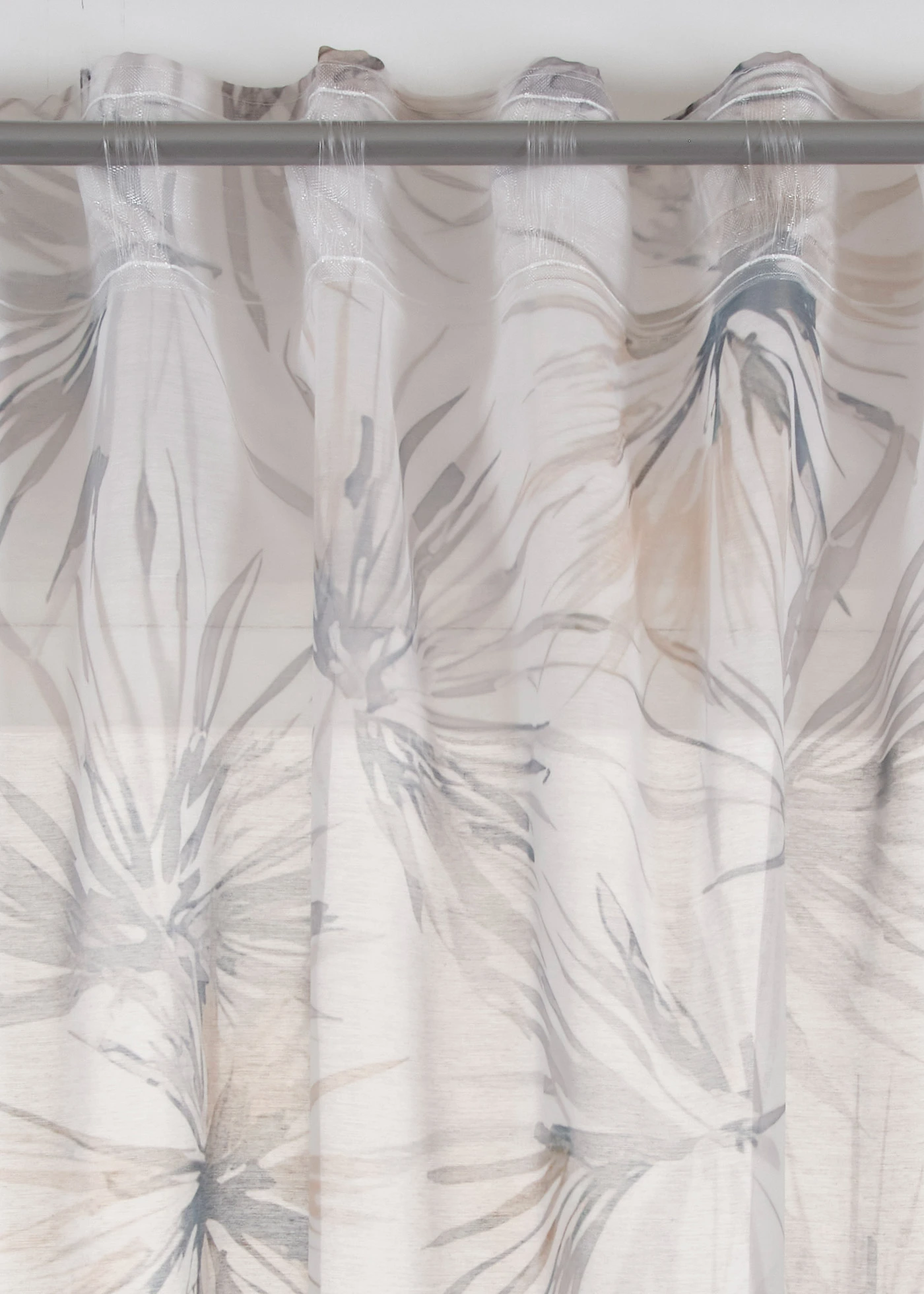 Transparant gordijn met print (1 stuk) • crème-bruin • bonprix online shop