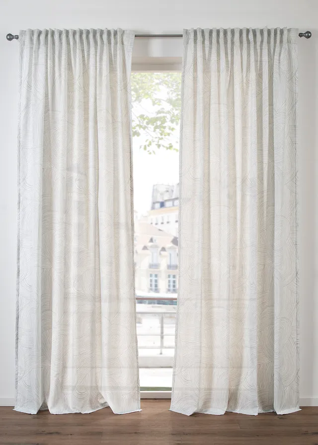 Gordijn van duurzaam materiaal (1 stuk) • wit-grijs • bonprix online shop