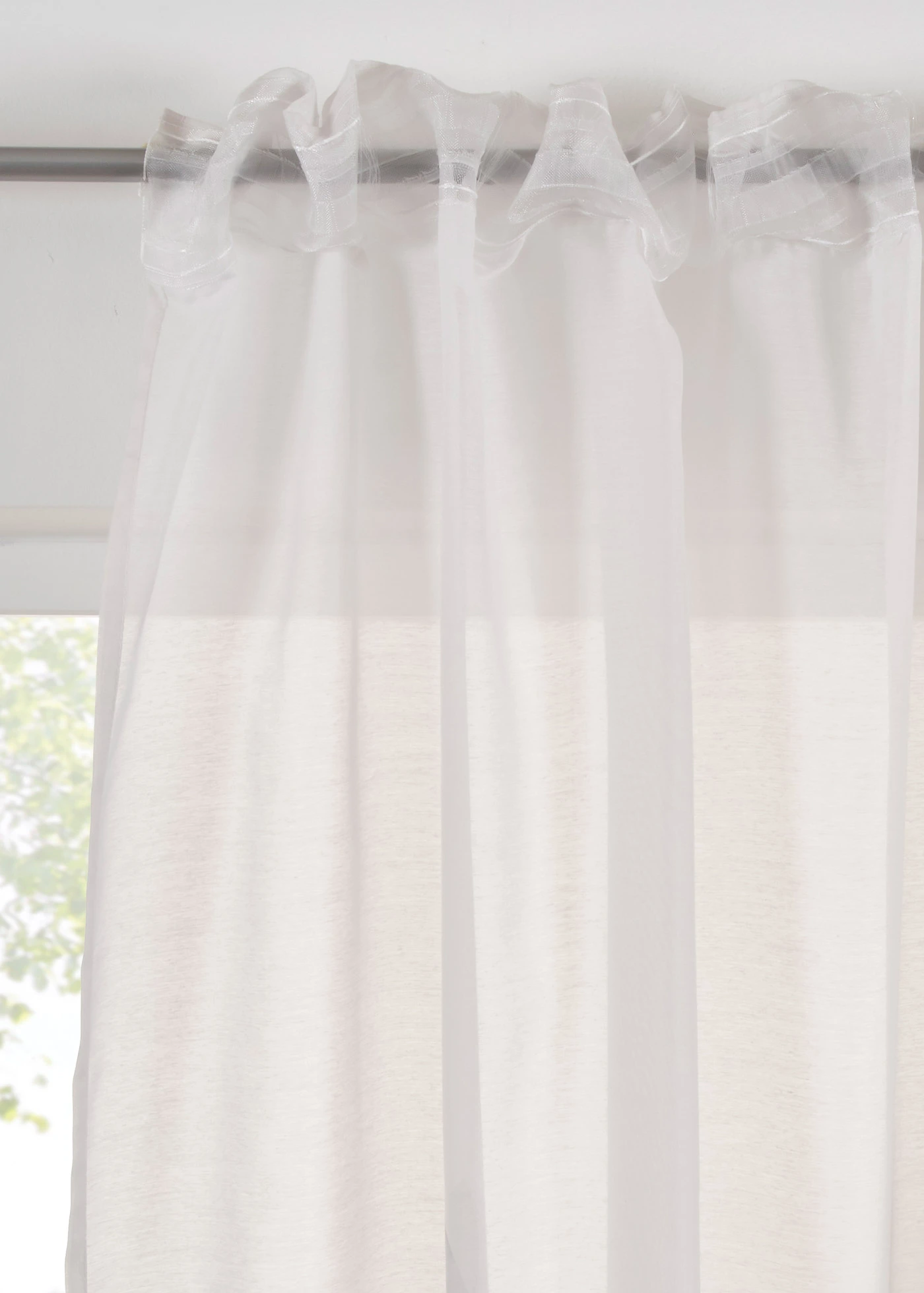 Voilage à imprimé (1 pce) • blanc-taupe • Boutique bonprix