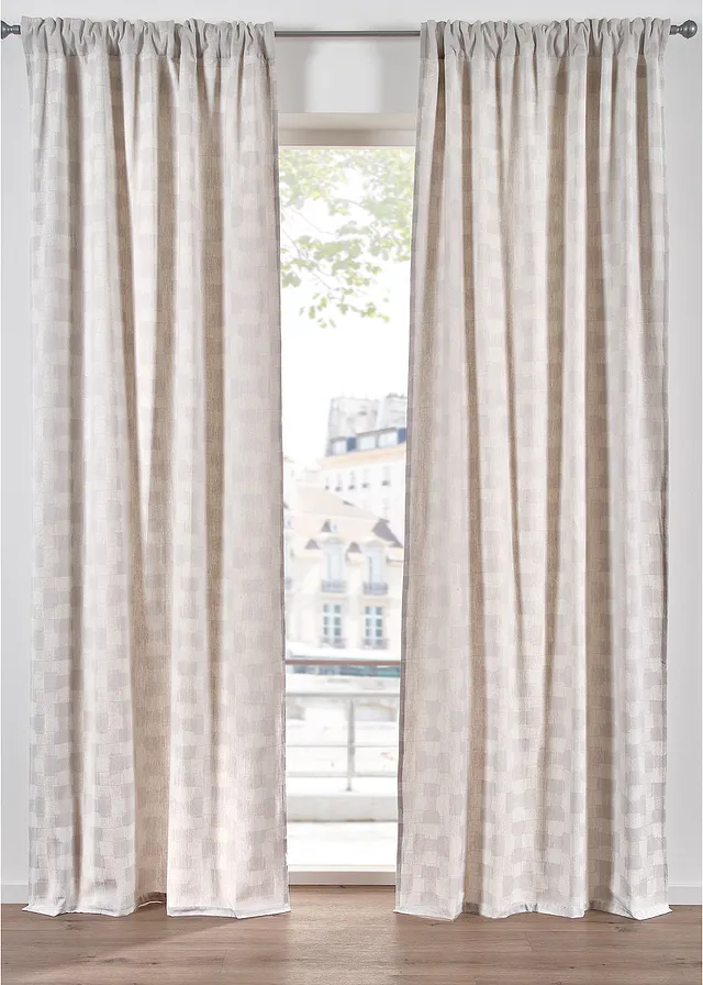 Jacquard  függöny bio-pamutból (1 db) • világosszürke • bonprix áruház