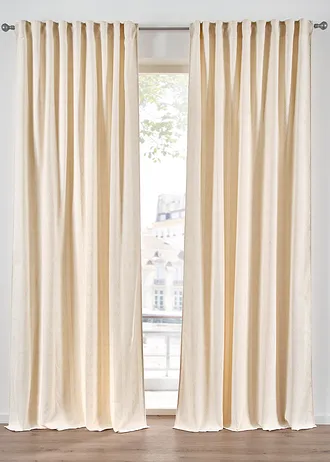 Ondoorzichtig gordijn van zacht chenille (1 stuk) • crème • bonprix online shop