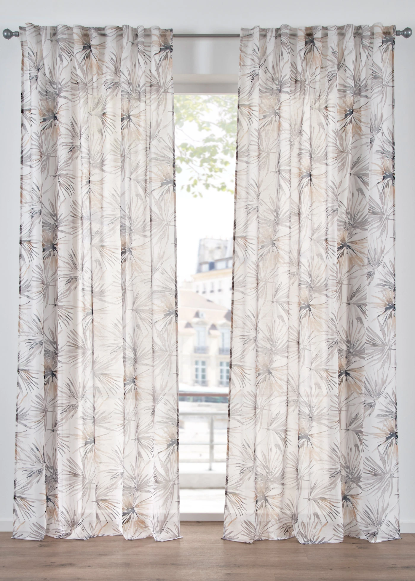 Mintás függöny (1 db) • krém-barna • bonprix áruház